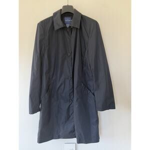 FACONNABLE Navy Blue Mid Length Rain Jacket Size Medium Lightweight